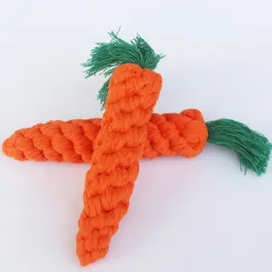 Hot-Selling Durable Carrot Shaped Plüsch tier Dickes Baumwoll-Backenzahn seil zum Kauen von Haustieren