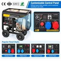 Générateur diesel 7,5 kW, 7500 W, portable, à châssis ouvert, monophasé, démarrage électrique, refroidissement par air, groupe électrogène diesel DG9500E
