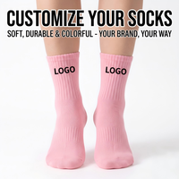 Chaussettes en coton côtelé avec logo personnalisé, vente en gros, chaussettes unies colorées, chaussettes de sport décontractées unisexes de haute qualité, OEM ODM