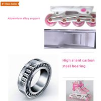 Patins à roulettes réglables Istaride pour garçons, en alliage d'aluminium, roulements en acier au carbone, fermeture éclair, motif dessin animé toutes saisons pour enfants