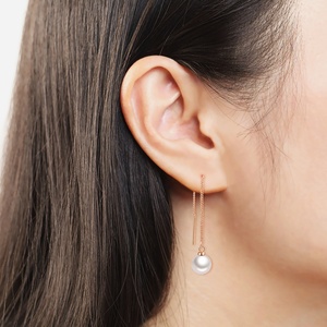 New Arrivals Rose <strong>Gold</strong> Plated Long Chain <strong>Dangle</strong> <strong>Earrings</strong> with Round Faux Pearl for Women Fashion Ear Studs <strong>Earrings</strong> Jewelry Gift - Product Image 3