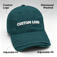 Gorra de Béisbol Vintage con Logotipo Personalizado OEM, Lavada y Desgastada, de 6 Paneles, 100% Algodón, Estilo Dad Hat, Ajustable