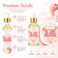 OEM ODM Parfum Naturel Premium Body Glaze Peach Macaron Set pour une Hydratation Profonde, Nourrissant et Hydratant pour le Soin du Corps Entier