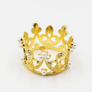 تاج صغير من اللؤلؤ لتزيين الكعك، زينة لحفلات أعياد الميلاد، إكسسوار للرأس لحفلات أعياد الميلاد - Product Image 5