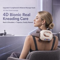 Masseur de cou 4D sans fil, appareil cervical, massage shiatsu des tissus profonds, relaxation des épaules et du corps pour hommes et femmes