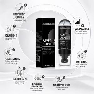 Fluffy Shaping Spray Flexible Hold Airy Texture Volume Lift Fast Dry Non Aerosol <b>Hair</b> <b>Styling</b> Spray - Product Image 6