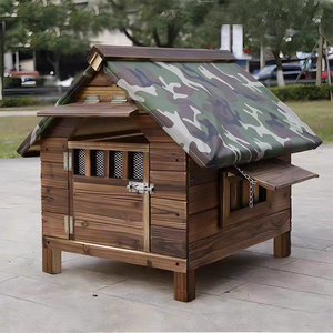 Casa para Mascotas Moderna de Madera Maciza Ecológica para Uso en Interiores/Exteriores, Protección contra la Lluvia y el Sol, Diseño de Sala de Estar para Perros y Gatos - Product Image 1