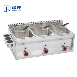 Nouvelle <span class=keywords><strong>friteuse</strong></span> à gaz de comptoir commerciale pour restaurant, 24 L, acier inoxydable, chauffage rapide, usage industriel pour la friture de beignets et de gâteaux - Product Image 1