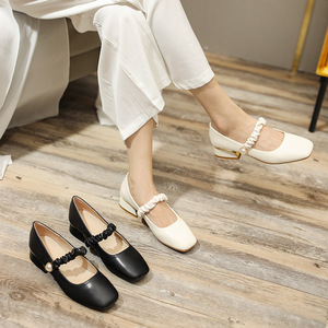 Scarpe Mary Jane retrò eleganti da donna, scarpe da ballo con tacco basso, scarpe slip-on da donna, <span class=keywords><strong>stile</strong></span> fata, sandali da passeggio, nuove. - Product Image 2