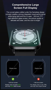 Montre connectée à écran tactile complet de 1,85 pouce, étanche IP67, moniteur de pression artérielle, d'oxygène et de fréquence cardiaque, montre connectée ZW32 - Product Image 4