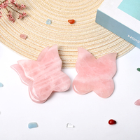 Haute qualité Reiki pierre Gua Sha conseil cristal papillon en forme de grattage du visage outil de Massage artisanat