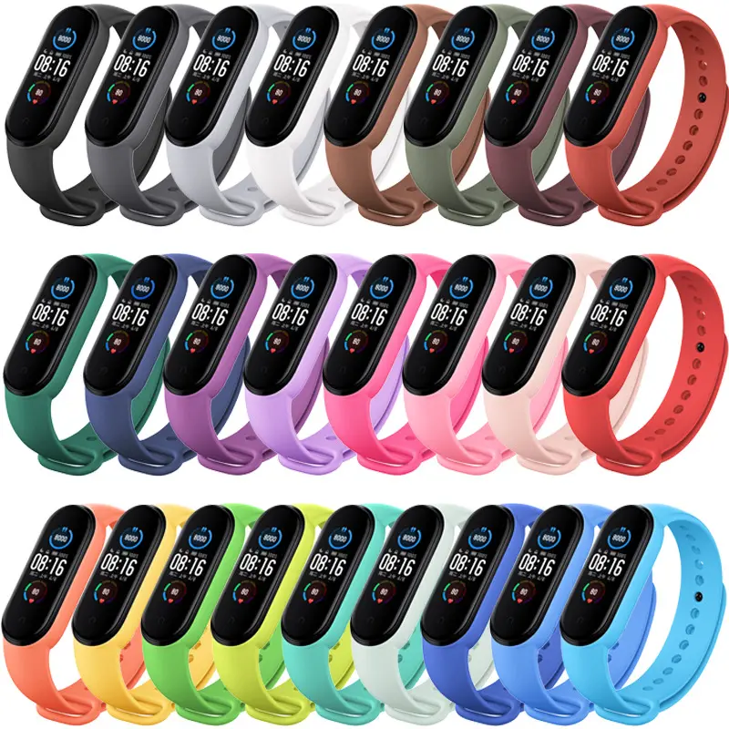 Gelang Pengganti untuk Xiaomi Mi Band 3 4 5 6 7 Tali Silikon Tali Pergelangan Tangan untuk Miband 3 4 5 6 Tali Jam Tangan Pintar