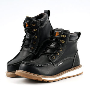 Botas de Cuero de Venta Caliente con Punta de Acero Zapatos de Seguridad Laboral para Hombre Anti-Golpes Resistentes a la Perforación Nuevas Botas de Seguridad Industrial de Moda - Product Image 4