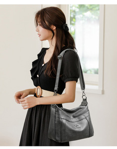 กระเป๋าถือมีคลาสพร้อมกระเป๋าถือขนาดใหญ่เรียบง่ายกระเป๋าถือแฟชั่นใหม่สำหรับผู้หญิงกระเป๋าถือ PU กระเป๋าสะพายไหล่กระเป๋าแมสเซนเจอร์ - Product Image 2