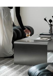 <span class=keywords><strong>Table</strong></span> <span class=keywords><strong>basse</strong></span> <span class=keywords><strong>rectangulaire</strong></span> en acier inoxydable, style minimaliste italien, pour salon, <span class=keywords><strong>table</strong></span> d'appoint de canapé, <span class=keywords><strong>moderne</strong></span> et simple, sans assemblage - Product Image 6