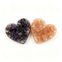 Cœur en Améthyste Naturelle de Haute Qualité, Coloré, Cristal de Guérison Feng Shui, Cœur en Quartz pour Cadeaux