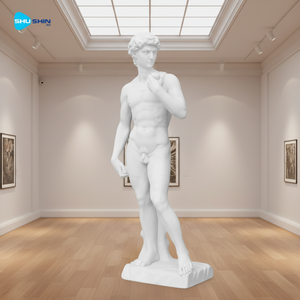 ミケランジェロ ダビデ像 白大理石彫刻 台座付き 等身大 大理石 ダビデ像 装飾用 - Product Image 4