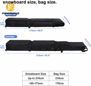 Borsa da sci 2023 personalizzata per viaggi aerei con ruote di grande capacità regolabile borsa da sci <span class=keywords><strong>imbottita</strong></span> borsa da Snowboard - Product Image 6