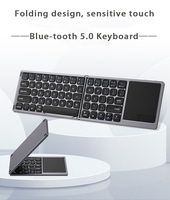 Keyboard Lipat Ultra Tipis Nirkabel BT Portabel Baru dengan Touchpad, Keyboard Perjalanan Isi Ulang untuk Ponsel dan Tablet