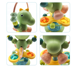Jouet <span class=keywords><strong>hochet</strong></span> pour bébé en gros, adorable dinosaure, <span class=keywords><strong>ventouse</strong></span>, jouet à main - Product Image 2