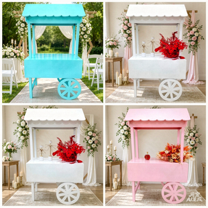 <span class=keywords><strong>Chariot</strong></span> mobile personnalisé pour slime, bar, charcuterie, boissons, collations, café, bonbons et desserts, en <span class=keywords><strong>bois</strong></span>, pliable et repliable, pour événements - Product Image 1