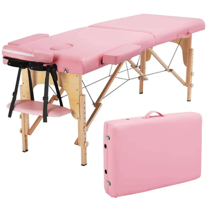 Gran oferta, Camillas Para Masajes, cama de Spa portátil, salón de clínica de masajes de belleza, mesa de masaje portátil plegable de 2 secciones - Product Image 6