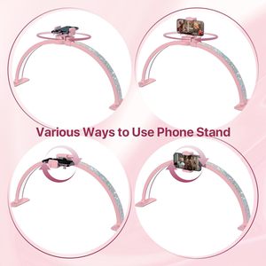 Custom Multicolor Multifunction Dimming Home Salon Led Nail Lamp Haft Moon Lamp Phone Holder Moon Lamp Light for <b>Table</b> Nails - Product Image 3