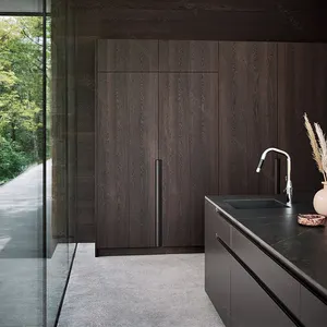 أفكار جديدة إيطاليا تصميم أسود اللون خزانة مطبخ حديث مجموعات