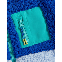 Nouveau design de veste polaire Sherpa zippée avec logo personnalisé vestes polaires pour garçons veste polaire pelucheuse à blocs de couleurs pour enfants