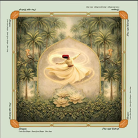 Juego de Mahjong Americano de Acrílico de Doble Capa Personalizado con Diseño de Arte Islámico, Linterna Floral y Bailarina Giratoria