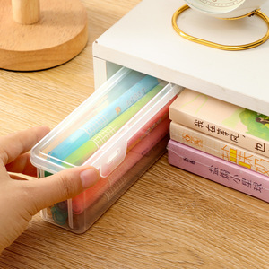 Transparent Stackable <b>Storage</b> <b>Box</b> 1-3L PP Plastic Office Organizer For Stationery Art Supplies - Product Image 3