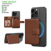 Cartera Desmontable con Imanes N52, Compatible con Tarjetas, de Cuero para Hombre, con Ventana de Espejo y Porta Tarjetas