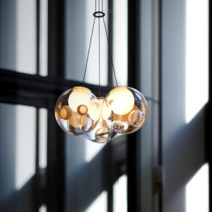 salle à manger chambre luminaires moderne CONDUIT lustre éclairage Nordique boule de Verre Lampe <span class=keywords><strong>salon</strong></span> suspendu lumières - Product Image 4