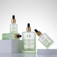 Flacon compte-gouttes carré en verre dépoli pour sérum cosmétique et soin de la peau, 15ml, 20ml, 30ml, 50ml, 100ml