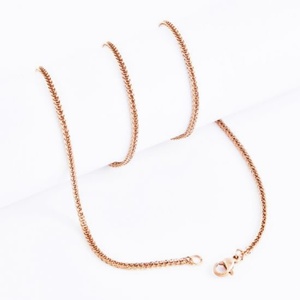 Hot Selling Stainless Steel Chopin Chain <b>Necklace</b> Jewelry Gold Plated Wheat Chains - Product Image 5