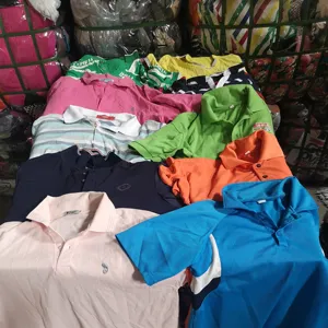 Second hand men polo shirt clothes factory supply used clothing