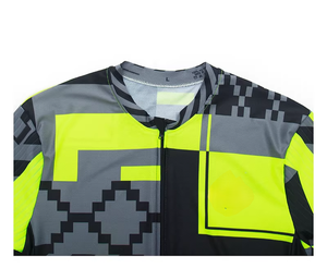 Maillot de <span class=keywords><strong>cyclisme</strong></span> fluorescent pour homme, manches courtes, <span class=keywords><strong>PRO</strong></span>, coupe ajustée, pour vélo de route, respirant, séchage rapide, évacuation de l'humidité, haut de vélo - Product Image 3
