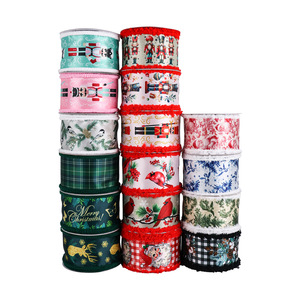 Pita Beludru Poliester Bunga Grosir dengan Kawat Besi Tepi Emas, Tahan Lama, Bahan Dekorasi Pita untuk Karangan Bunga Pohon Natal, <span class=keywords><strong>10</strong></span> Yard/gulung - Product Image 5