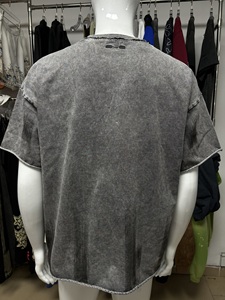 Ouna Tùy Chỉnh Thêu Logo Cổ Điển Trống Đồng Bằng Drop Shoulder Áo Thun Cotton Người Đàn Ông Axit Rử<span class=keywords><strong>a</strong></span> T Áo Sơ Mi - Product Image 2