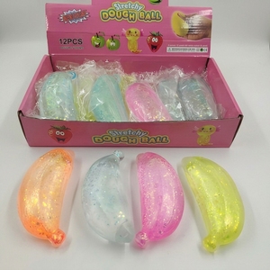 Juguete Sensorial Antiestrés de Malta con Purpurina Colorida para Niños, Suave y Blandito, con Forma de Plátano, para Aliviar la Ansiedad - Product Image 1