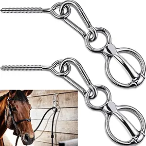 Factory Wholesales Safe And Durable Horse Tack Supplies Stainless Steel Horse Tie Ring With Eye Bolts And Snaps