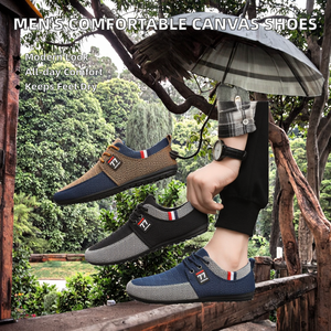 Chaussures d'été pour hommes en toile respirante, légères et confortables, à lacets, semelle en PVC - Product Image 2