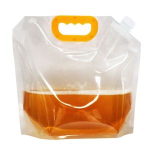 Bolsa con Boquilla para Líquidos de 1 Galón, Transparente, para Exteriores, con Logotipo Personalizado, Plegable, con Asa de Plástico, Portátil, para Agua Mineral y Cerveza - Product Image 3