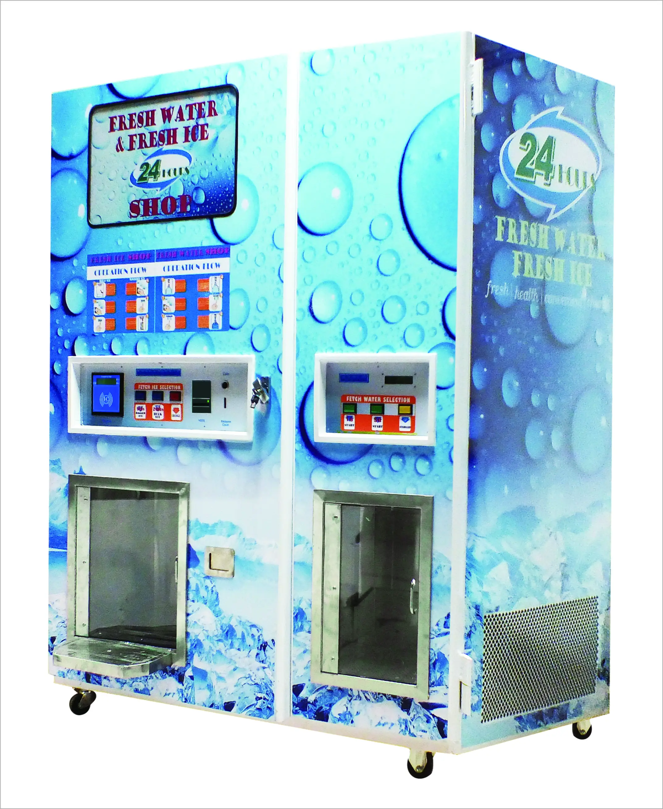Distributore automatico di cubetti di ghiaccio commerciale con sacchetti automatici che sigillano distributori automatici di ghiaccio e acqua in vendita