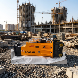 Martillo Hidráulico Tipo Caja SOOSAN SB100, Cincel Amarillo de 135 mm para Excavadora de 25-30 Toneladas, Uso en Construcción - Product Image 5