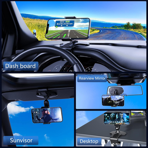Support de téléphone pour voiture, rotation à 360 degrés, support de fixation pour tableau de bord, adapté aux smartphones de 4 à 7 pouces - Product Image 3