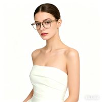 Nouvelle mode Anti-lumière bleue lunettes de presbytie pour femmes mode grand cadre avec clair marron violet gris PC matériel