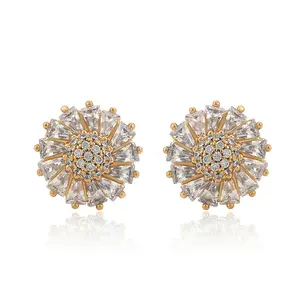S00041720 Xuping Jewelry Elegant, Fashionable, Exquisite Crystal Flower 18K Gold Exquisite Frantic Event Earrings