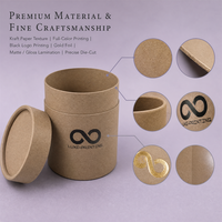 Boîte cylindrique en kraft écologique, tube en carton rond pour bougies, emballage cadeau de luxe avec logo personnalisé