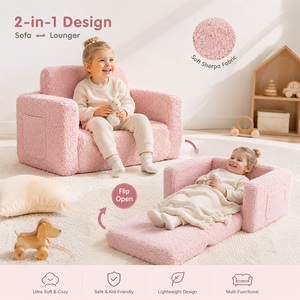 Fauteuil convertible multifonctionnel 2 en 1 pour enfants avec design à bascule facile pour l'autonomie, idéal pour la garderie et la maternelle - Product Image 1